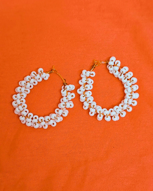White Loop Earrings