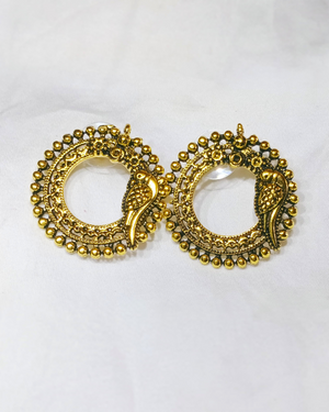 Golden oxidised Earring