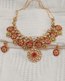 Red-Green unique Kundan Necklace