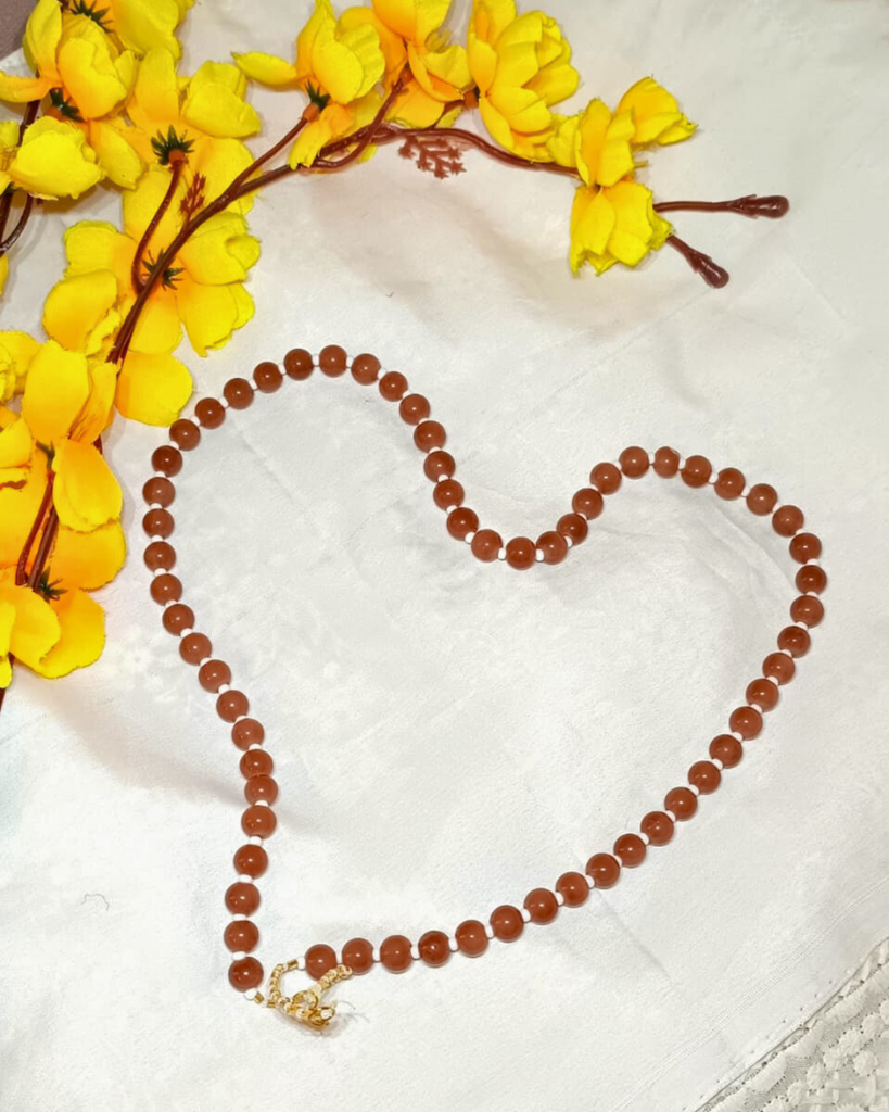 Brown Glass Beads Necklace