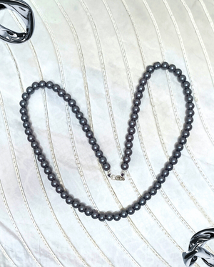 Metallic Silver Beads Necklace