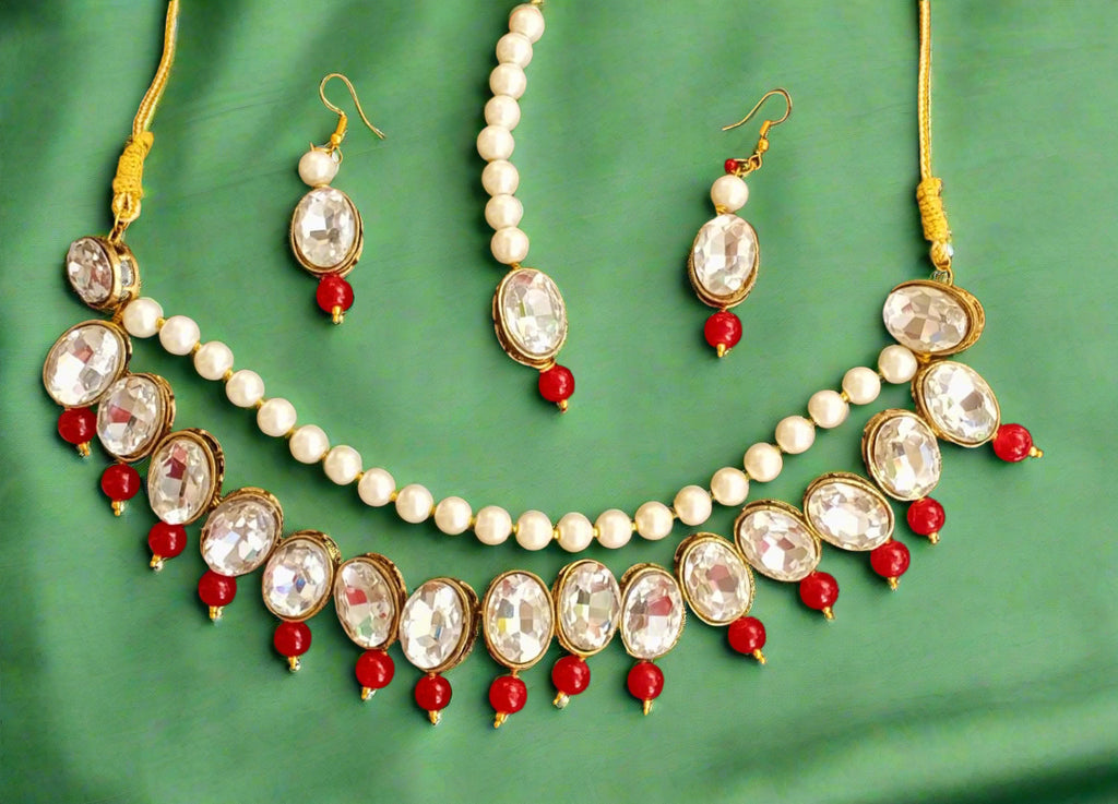 White pearl Kundan choker