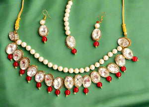 White pearl Kundan choker